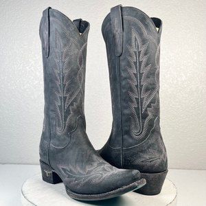 NEW Lane LEXINGTON Womens Western Boots 7.5 Black Leather Cowboy Snip Toe Tall